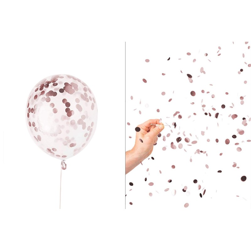 Balony z Konfetti 2 szt. Rose gold