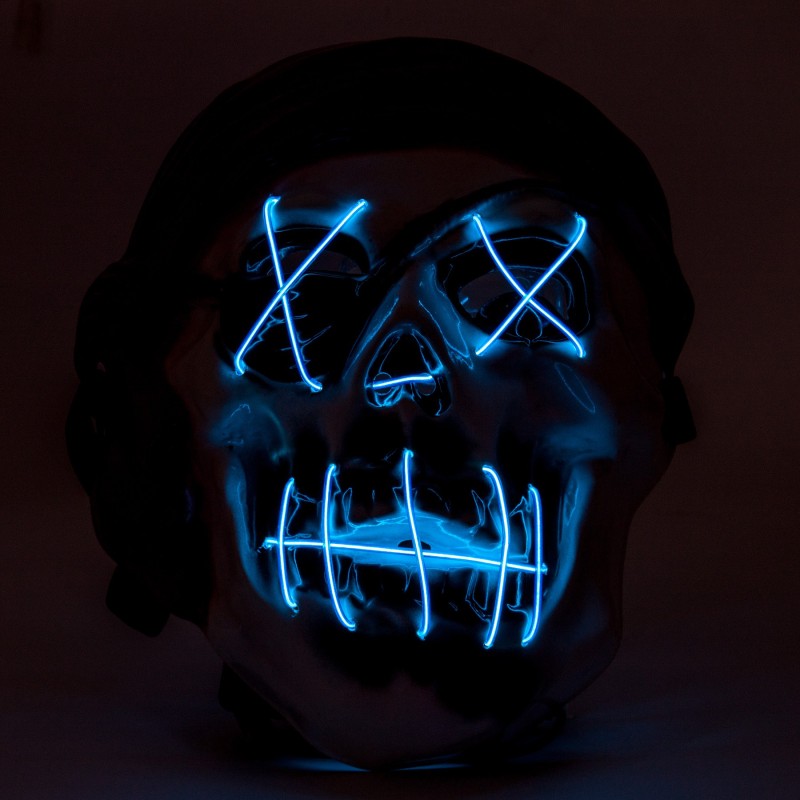 Maska LED Halloween Pirat Świecąca