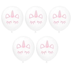 Bukiet Balony Przeźroczyste Konfetti Unicorn 15sz