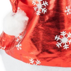 Czapka Mikołaja święta z białymi Śnieżynkami