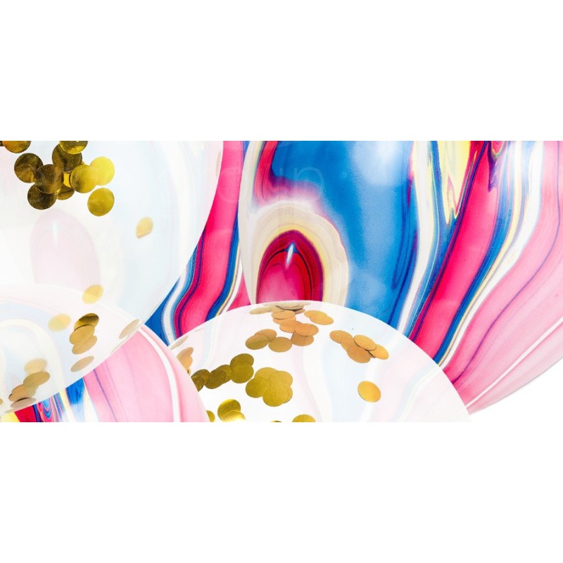 Marmur candy i confetti - zestaw balonów 10 szt