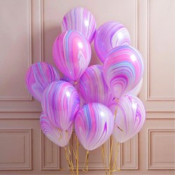 Marmur candy i confetti - zestaw balonów 10 szt