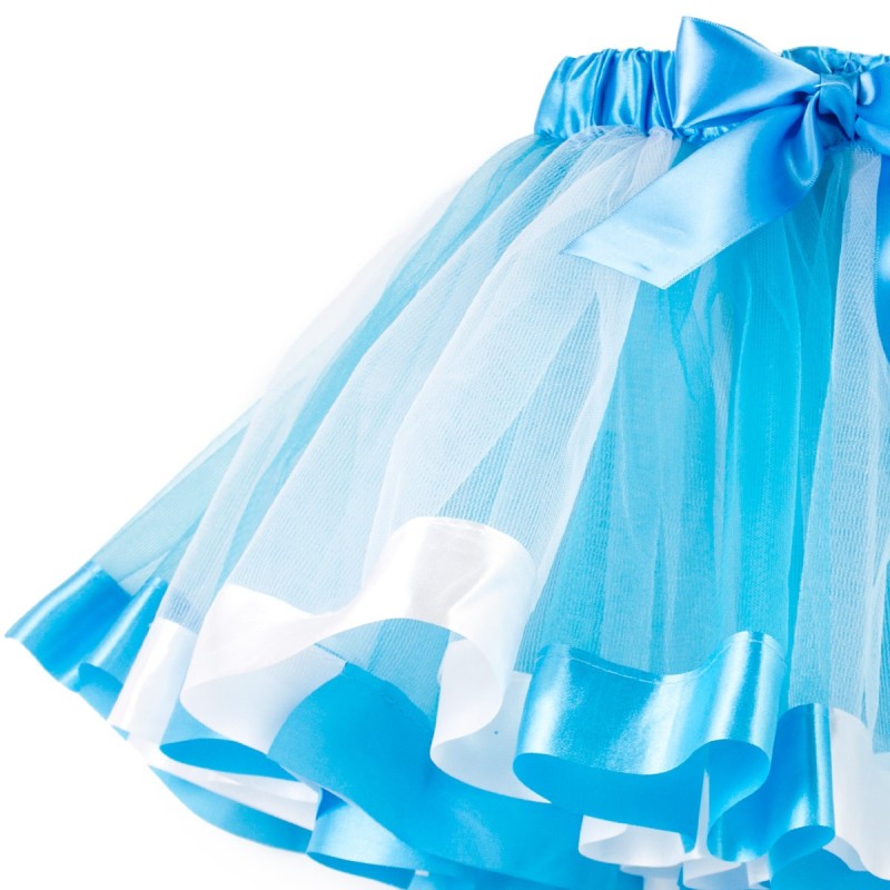 Kolorowa Spódnica Tutu Kręcąca Się - niebiesko biała