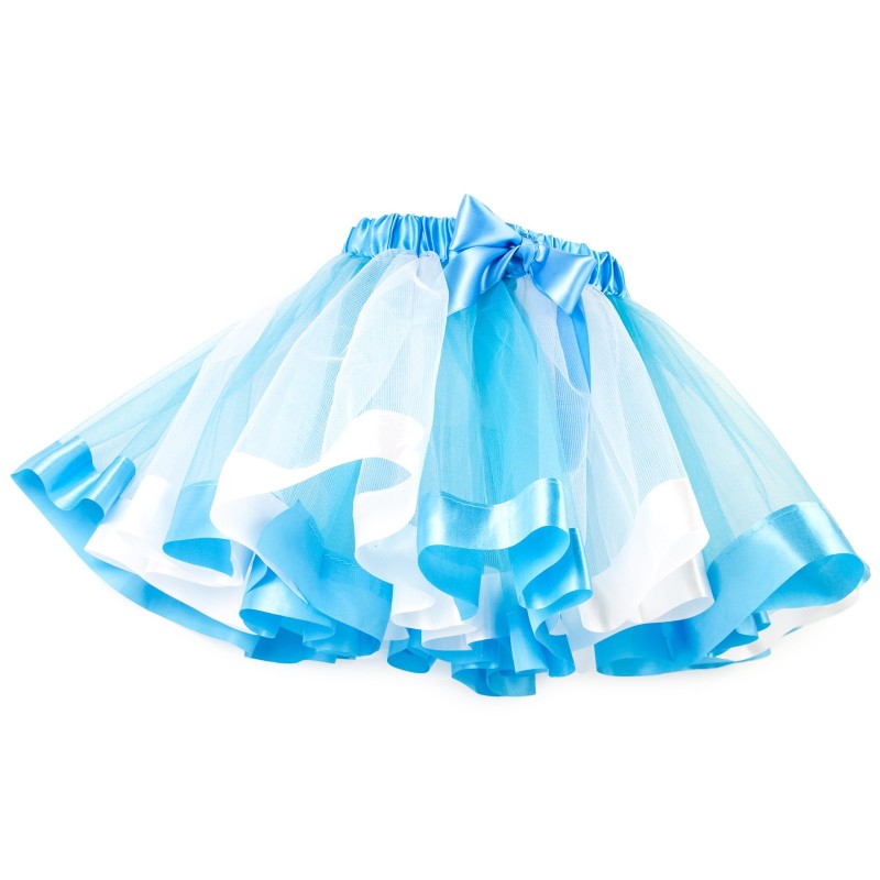 Kolorowa Spódnica Tutu Kręcąca Się - niebiesko biała