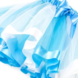 Kolorowa Spódnica Tutu Kręcąca Się - niebiesko biała