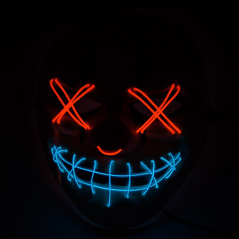 Maska Joker Red Nose Dwa kolory LED