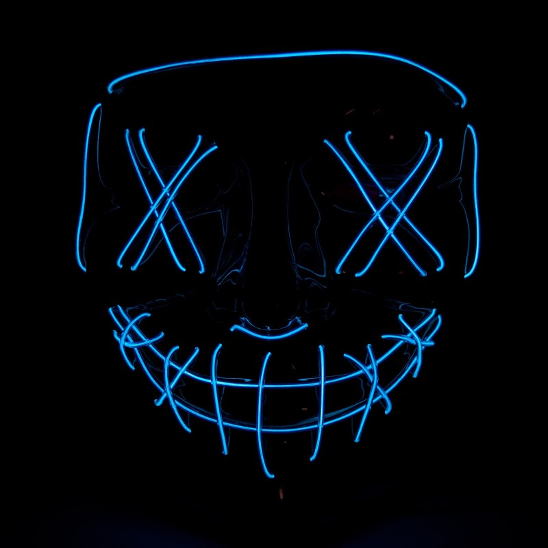ŚWIECĄCA MASKA LED COSPLAY DJ PURGE RAVE PARTY