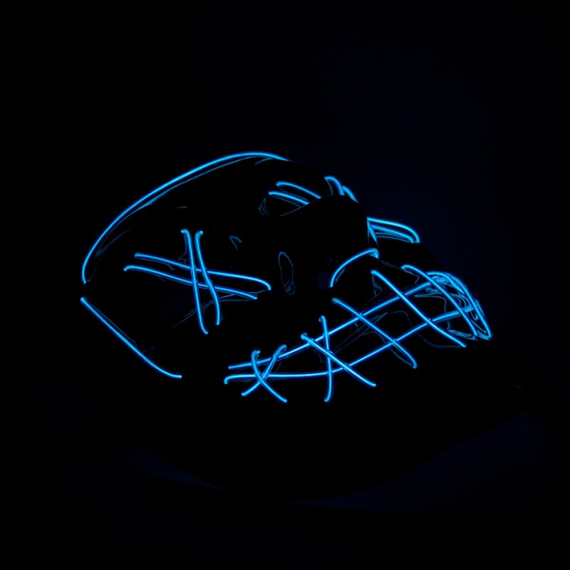 ŚWIECĄCA MASKA LED COSPLAY DJ PURGE RAVE PARTY
