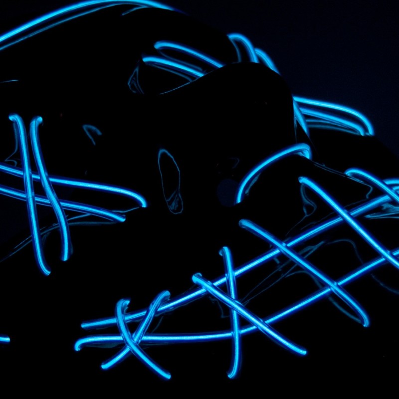 ŚWIECĄCA MASKA LED COSPLAY DJ PURGE RAVE PARTY