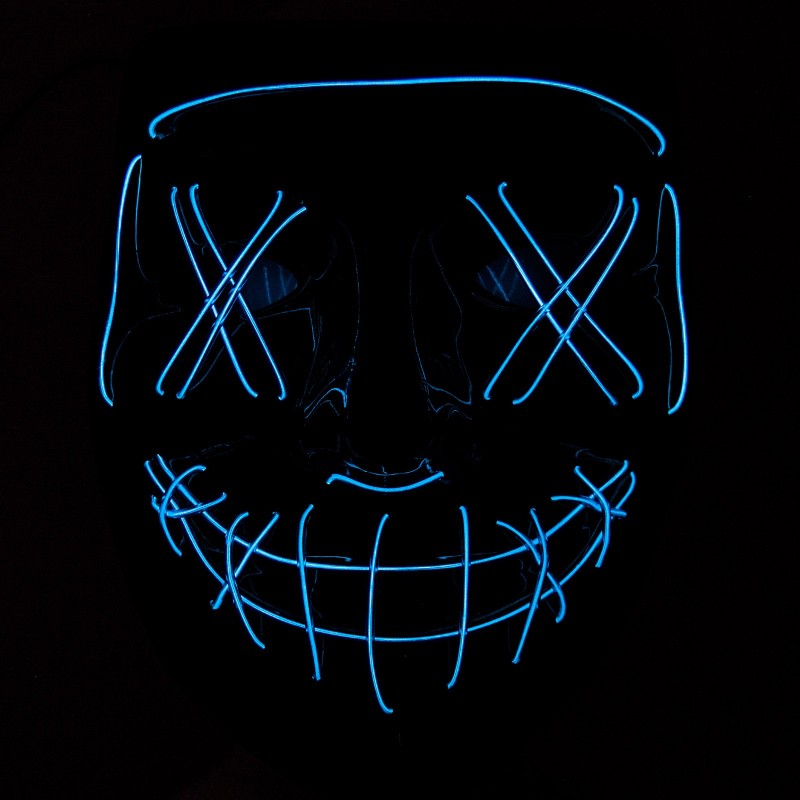 ŚWIECĄCA MASKA LED COSPLAY DJ PURGE RAVE PARTY