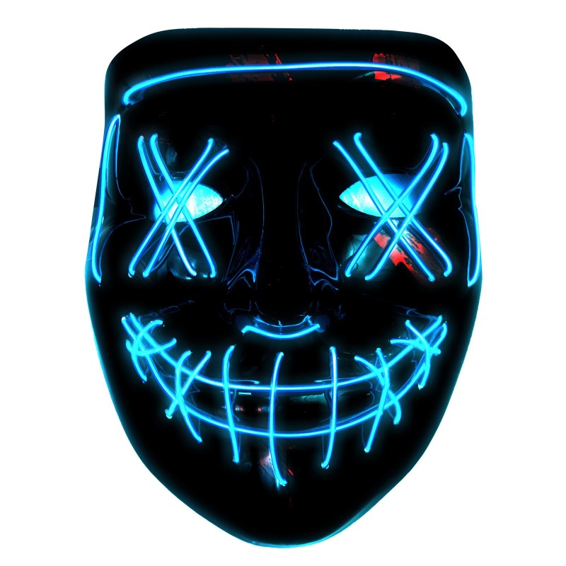 ŚWIECĄCA MASKA LED COSPLAY DJ PURGE RAVE PARTY