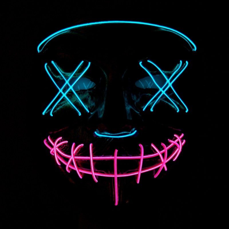 Maska LED ŚWIECĄCA Anonymous dwa KOLORY LED