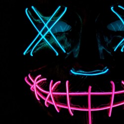 Maska LED ŚWIECĄCA Anonymous dwa KOLORY LED