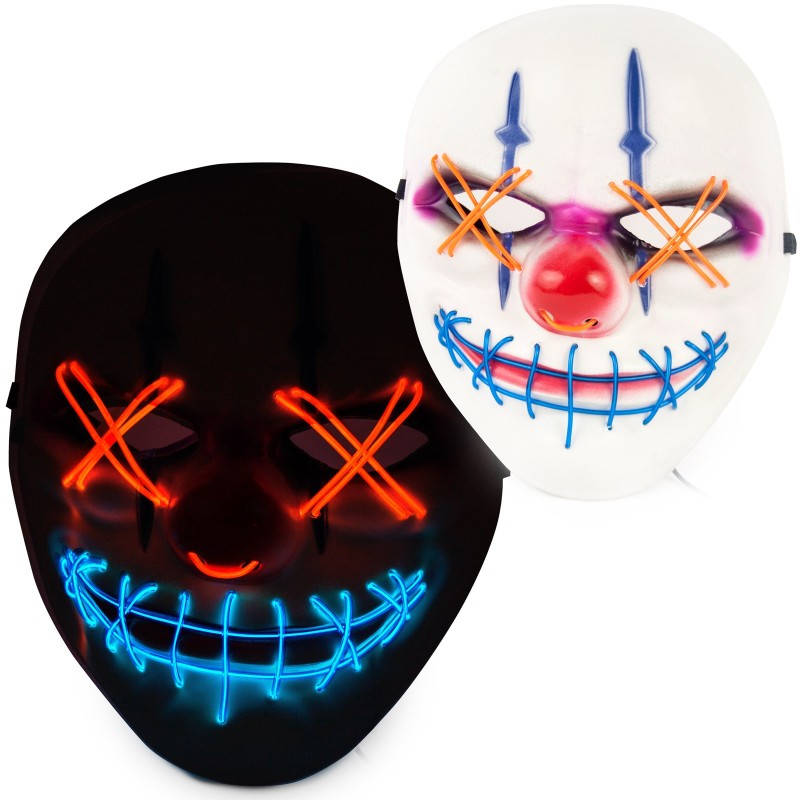 Maska Joker Red Nose Dwa kolory LED