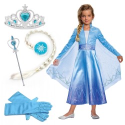 Strój Sukienka Elsa Frozen 2 Warkocz