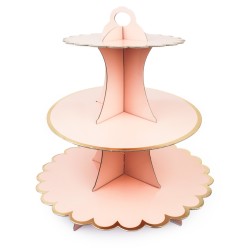 Patera etażerka 3-poziomowa złoto różowa 35 cm