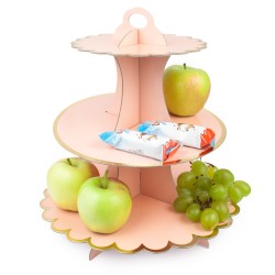 Patera etażerka 3-poziomowa złoto różowa 35 cm