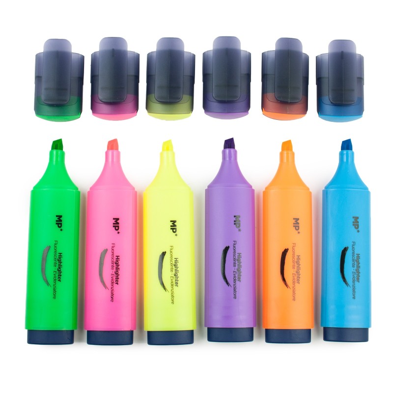 NEONOWE ZAKREŚLACZE FLAMASTRY zestaw FLUO 6szt.