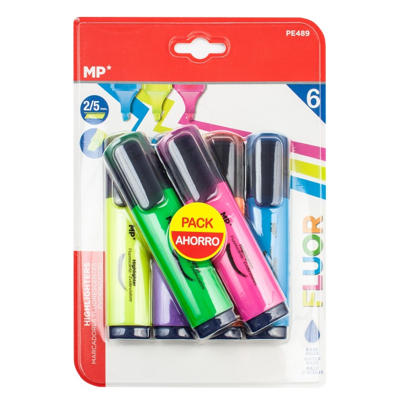 NEONOWE ZAKREŚLACZE FLAMASTRY zestaw FLUO 6szt.