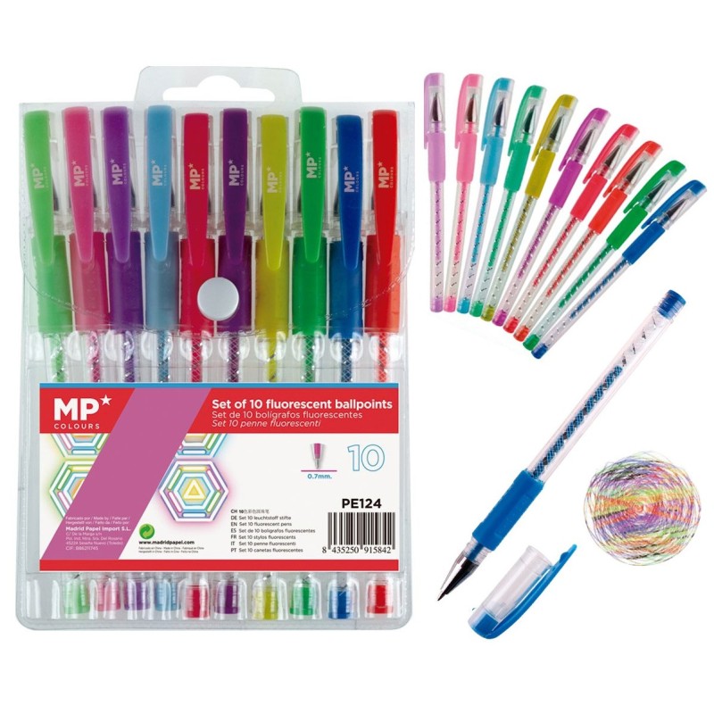 Długopisy fluorescencyjne 10 kolorów