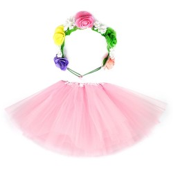 Zestaw Pani Wiosna tutu + wianek kwiatki
