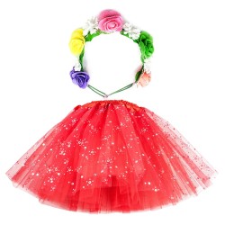 Zestaw Pani Wiosna tutu + wianek kwiatki