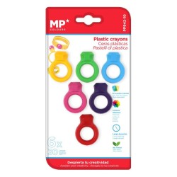 Kredki woskowe kształt pierścionki 6 kolorów