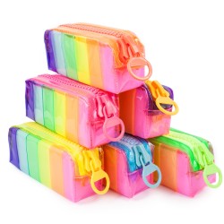 Kolorowy Piórnik z dużym suwakiem tęczowy