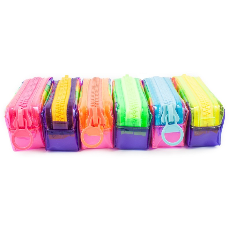 Kolorowy Piórnik z dużym suwakiem tęczowy