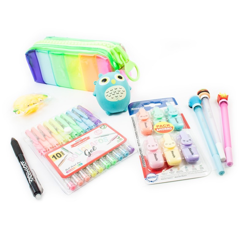 Kolorowy Piórnik z dużym suwakiem tęczowy