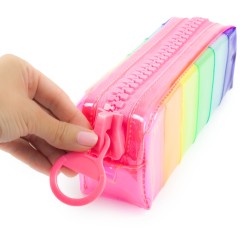 Kolorowy Piórnik z dużym suwakiem tęczowy