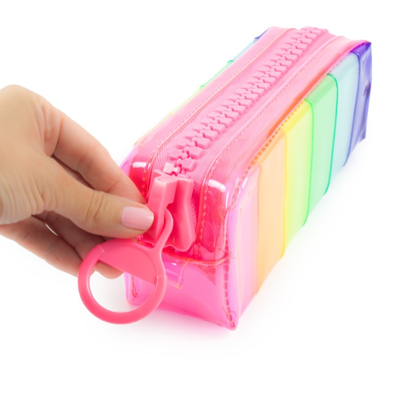 Kolorowy Piórnik z dużym suwakiem tęczowy