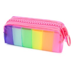 Kolorowy Piórnik z dużym suwakiem tęczowy