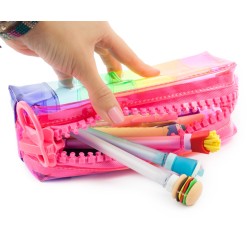 Kolorowy Piórnik z dużym suwakiem tęczowy