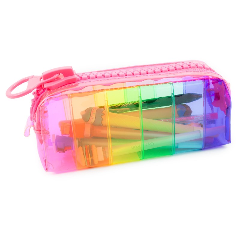 Kolorowy Piórnik z dużym suwakiem tęczowy