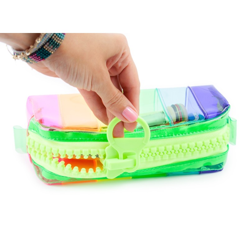 Kolorowy Piórnik z dużym suwakiem tęczowy