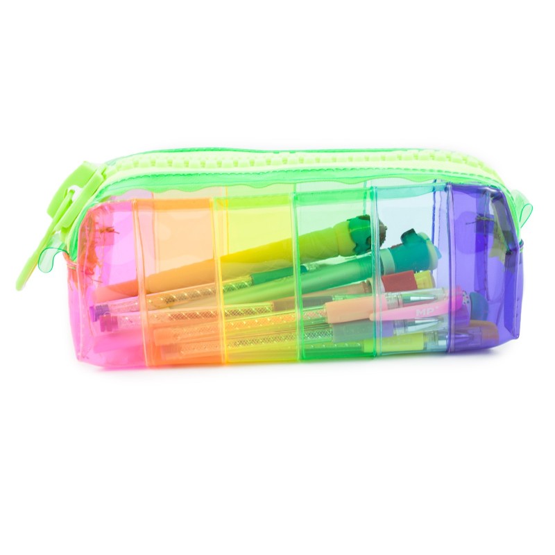 Kolorowy Piórnik z dużym suwakiem tęczowy