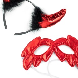 Zestaw Diabełek Maska i Opaska z Rogami