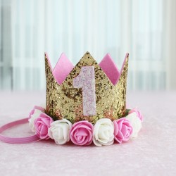 Opaska Korona na Roczek z Kwiatami