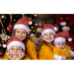 Świąteczna Czapka Mikołaja z Pomponem 1 szt.