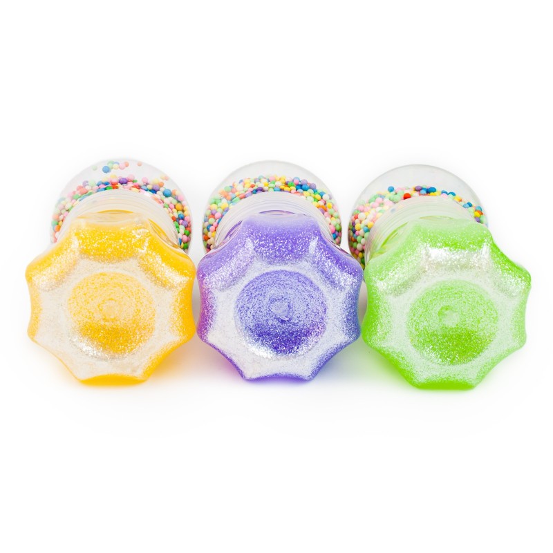 Slime z brokatem kuleczkami 3szt