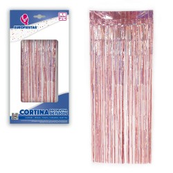 Kurtyna metaliczna rose gold imprezowa holo