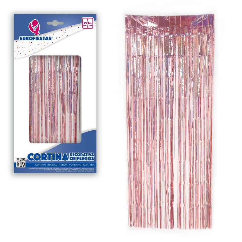 Kurtyna metaliczna rose gold imprezowa holo