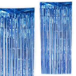 Kurtyna metaliczna niebieska granatowa 2m x 1m