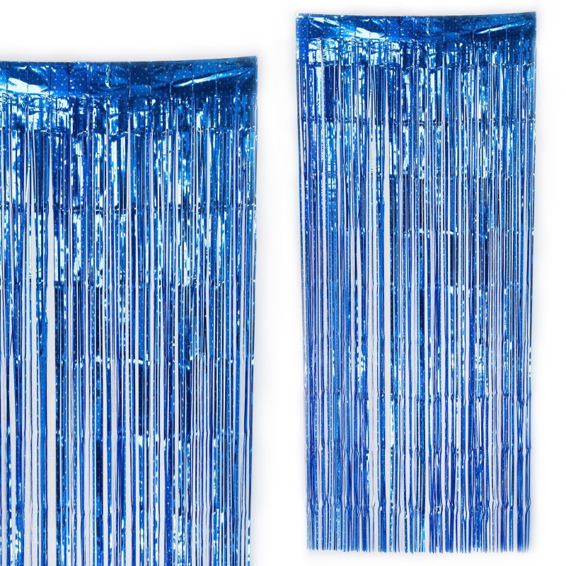 Kurtyna metaliczna niebieska granatowa 2m x 1m