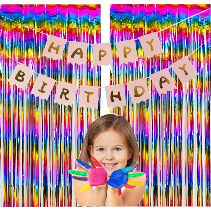 Kurtyna metaliczna tęczowa na imprezy 1x2m