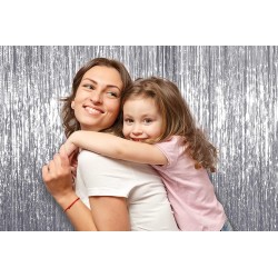 Kurtyna srebrna imprezowa metaliczna tło foto