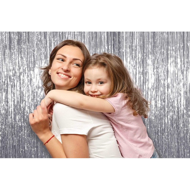 Kurtyna srebrna imprezowa metaliczna tło foto