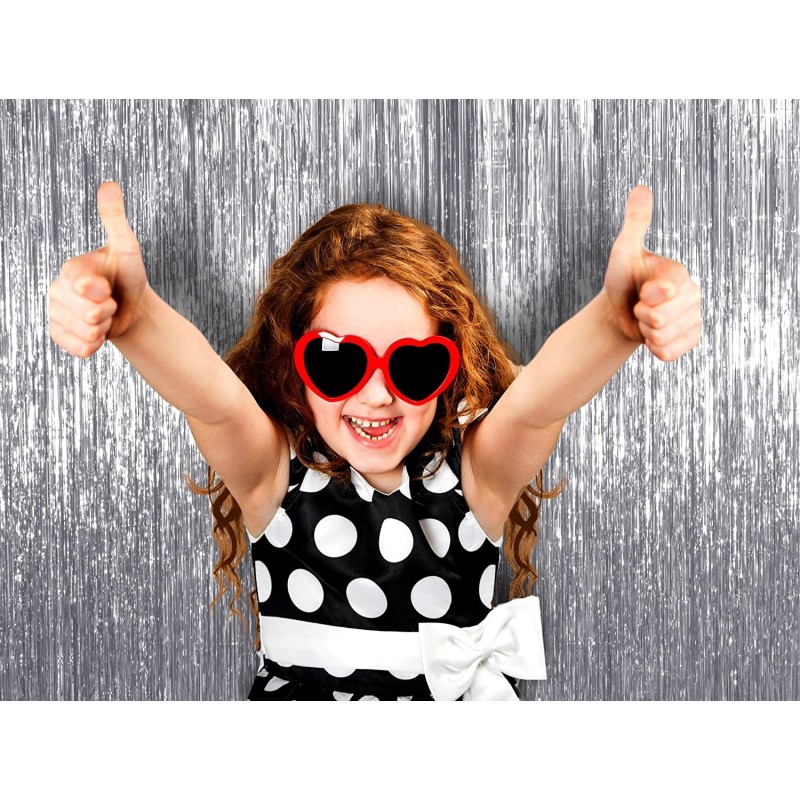 Kurtyna srebrna imprezowa metaliczna tło foto