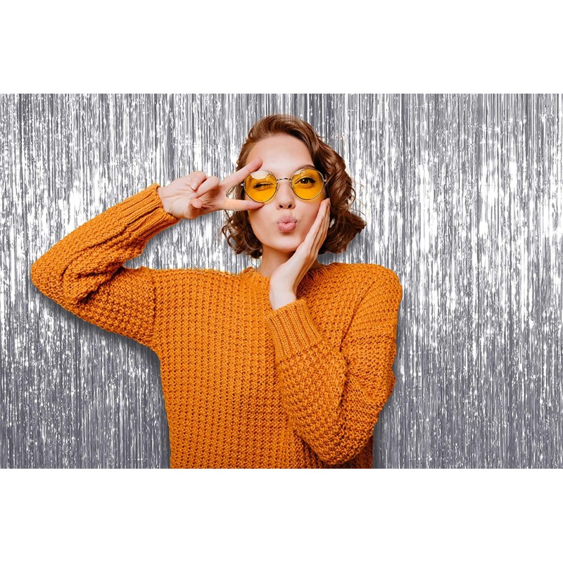 Kurtyna srebrna imprezowa metaliczna tło foto